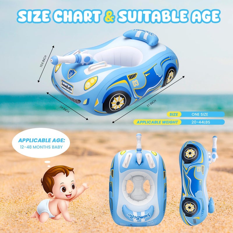 RADSHSP Baby Pool Float 3D Car Baby Floaties for Toddlers 12-48 Months Heavy Duty Infant Swim Float Toddlers Pool Floats Kids Swim Floaties Swimming Pool Floats for 1-4 Years Toddler Floaties for Boys & Girls - Image 4